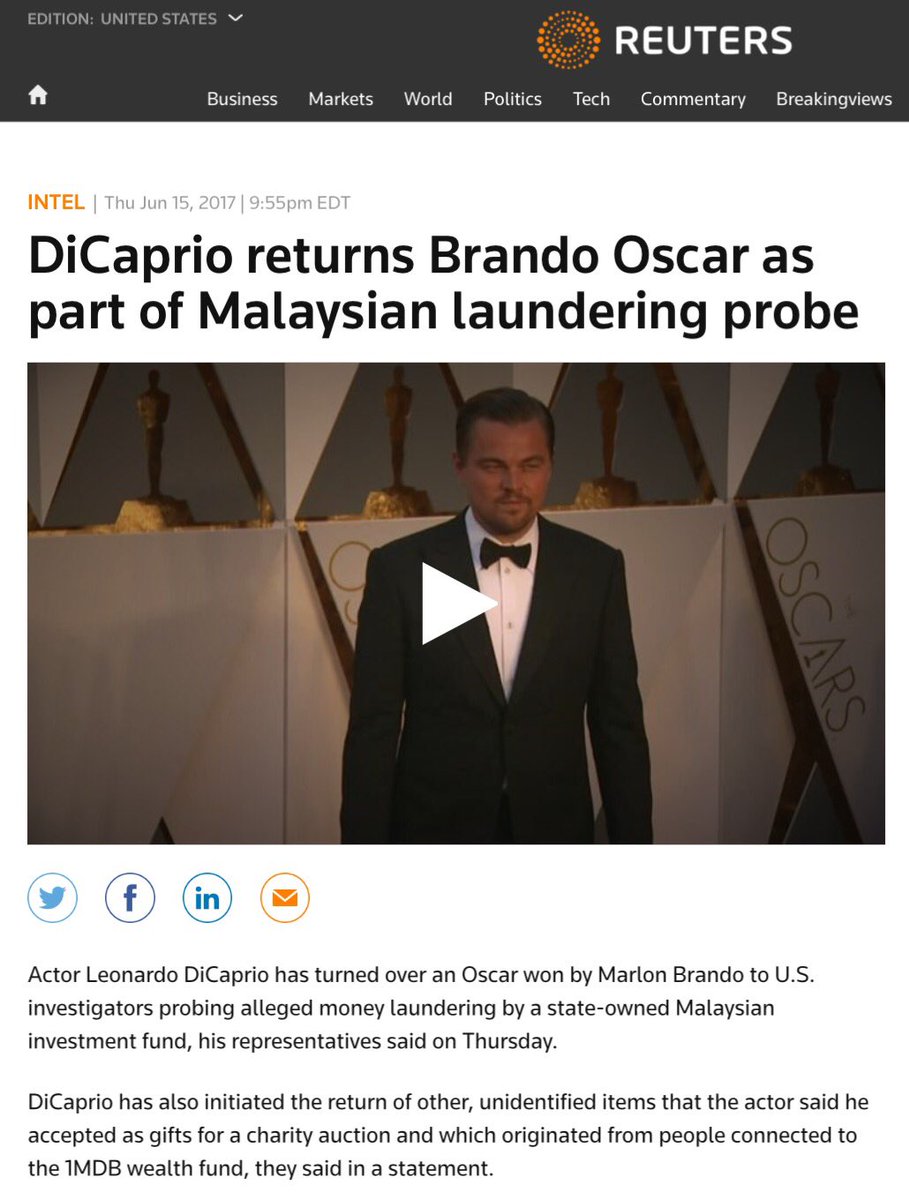 DiCaprio serah aset terkait saman DOJ kpd pihak berkuasa.
⚫️Lukisan Picasso $3.2j
⚫️Hasil seni Basquiat $9j
⚫️Oscar

Kenapa sini tak gitu?