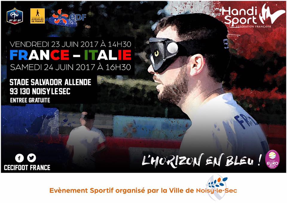 DonBoscoCcifoot's tweet photo. Jérôme, joueur international aveugle du @DonBoscoCcifoot , sur l'affiche annonçant la double confrontation face à l'Italie le WE prochain https://t.co/T3x1wPjAN2