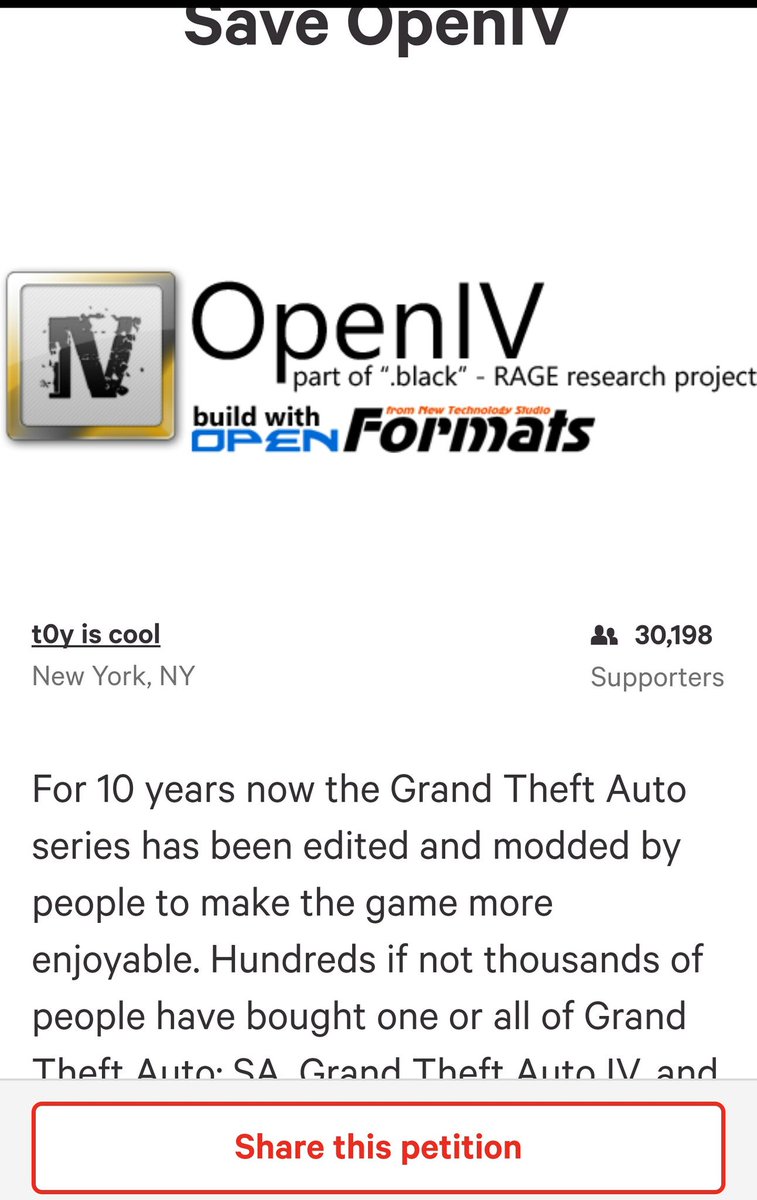 Jok3rCarcerCity's tweet photo. Look at all that support so far @OpenIV #SaveOpenIV please sign! https://t.co/rmHm5eNq6K