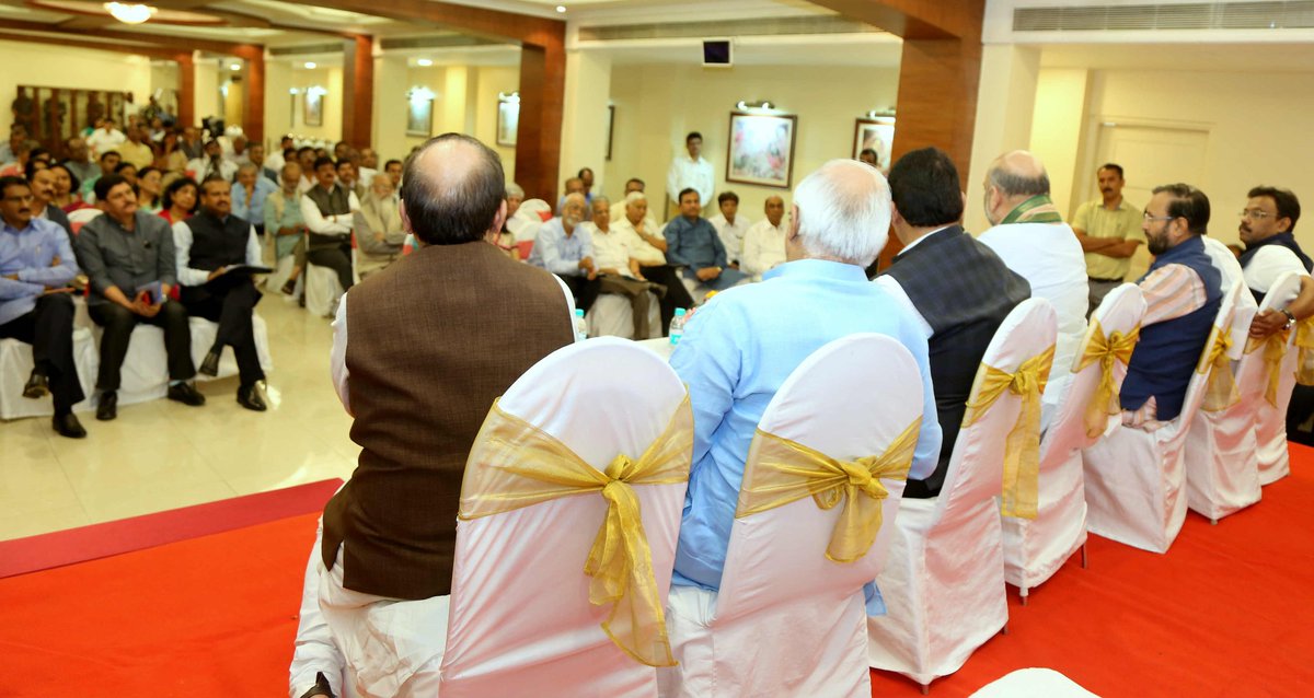 AmitShah's tweet photo. Had a great interaction with eminent people from education and social sector today in Mumbai. https://t.co/F0BQIoLKZB
