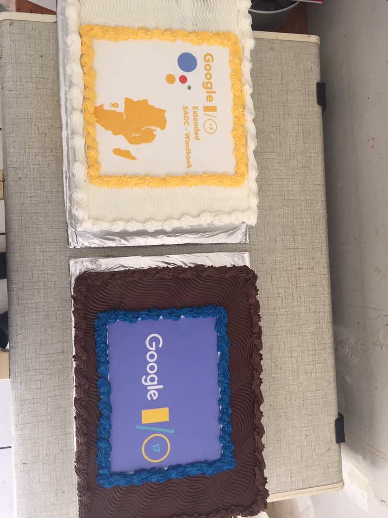gdgwindhoek's tweet photo. Cake Cake Cake ...#googleioextended2017 #gdgwindhoek #gdggaborone #gdgharare https://t.co/GIHd7gfrCN