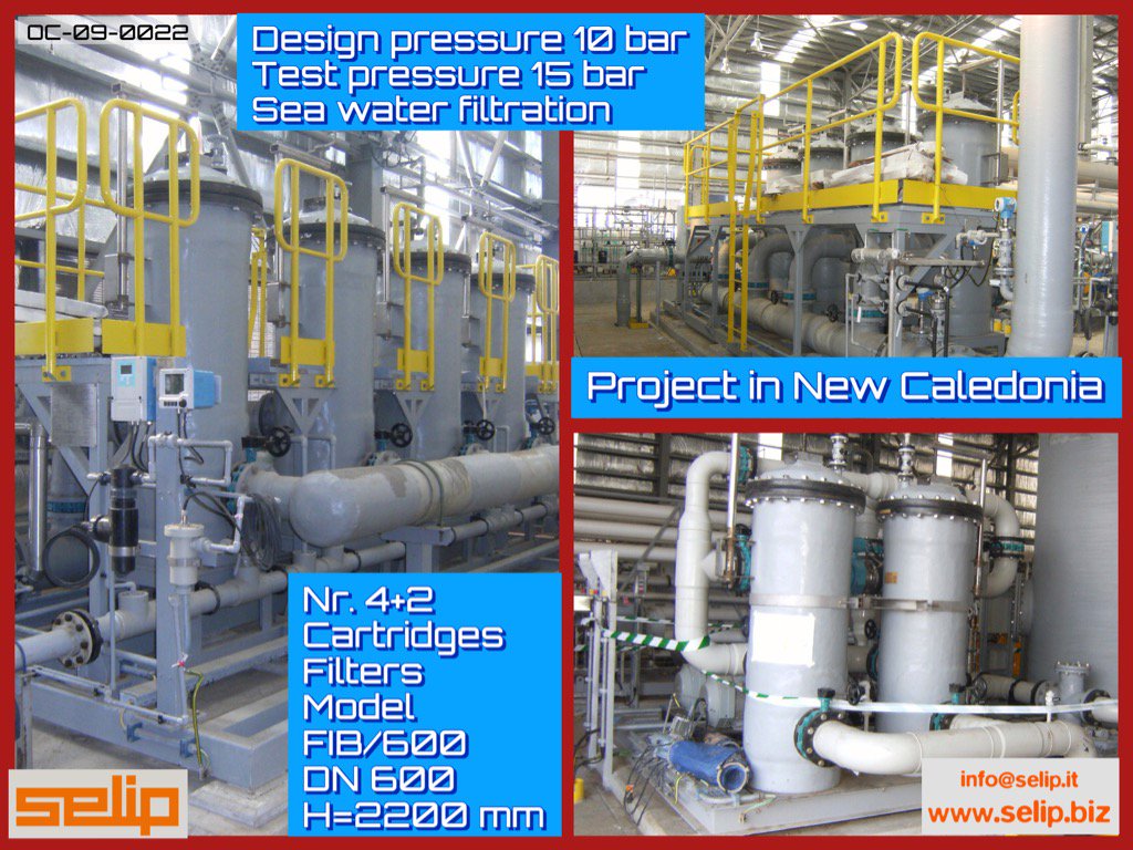 Selip_3_DE's tweet photo. FRP #cartridges #Pressure #filters. Design pressure 10 bar. Project in #New Caledonia. https://t.co/WhWOML4tWZ