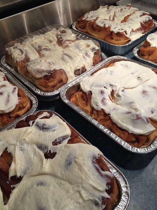 Cinnamon Rolls Today!Opening at 9:00 am 
Also pie slice sale.. only $1! Cherry Blueberry Peach #breakfast