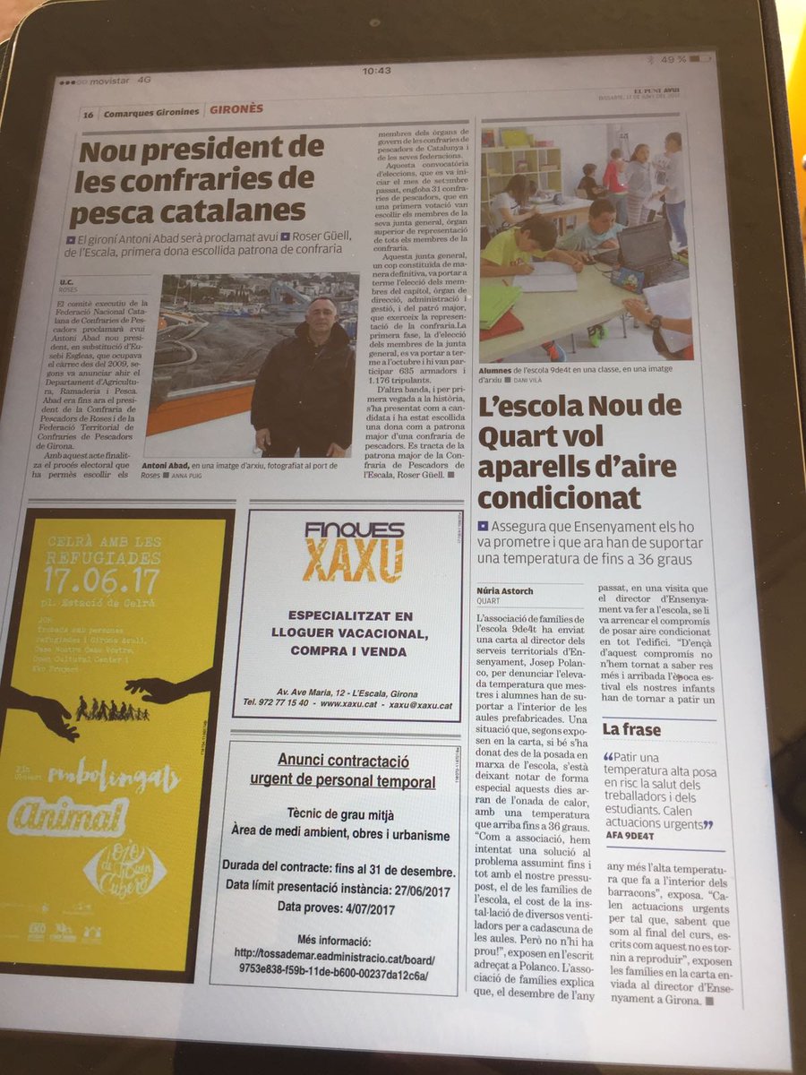 Continuitat9d4t's tweet photo. L'AFA del 9d4t denuncia les condicions ambientals que pateixen els alumnes d'aquesta escola. @ensenyamentcat https://t.co/NOSGurjqyv
