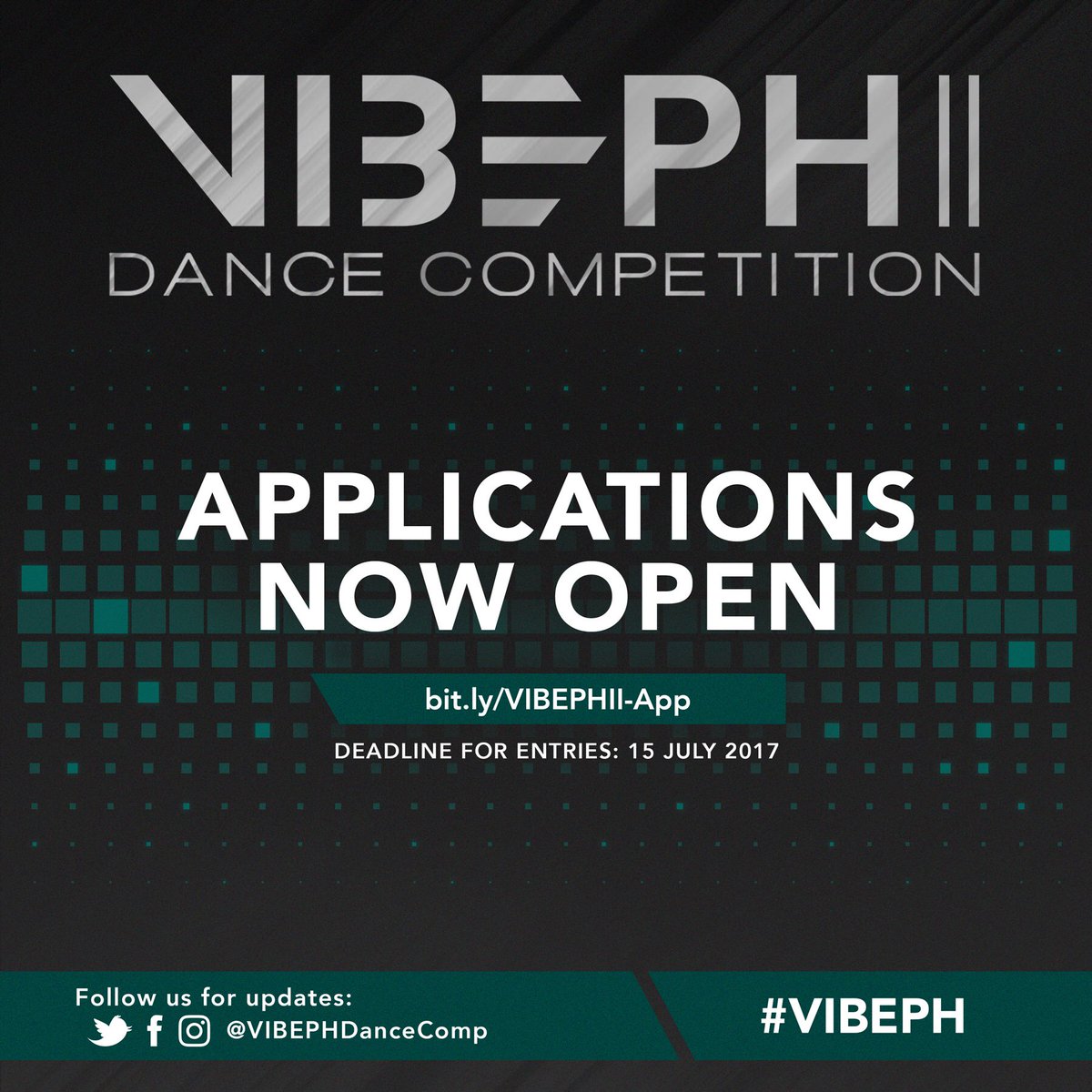 VIBEPHDanceComp's tweet photo. APPLICATIONS NOW OPEN! #VIBEPH is ready to accept crews who wish to participate in this year’s local qualifiers.

https://t.co/GH3YnrQn8V https://t.co/DHcFqBWutk