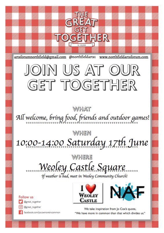 RichardBurden27's tweet image. Remembering Jo with friends &amp;amp; food at #GreatGetTogether in Weoley Castle Sq today. Thanks @NorthfieldArts1 for organising