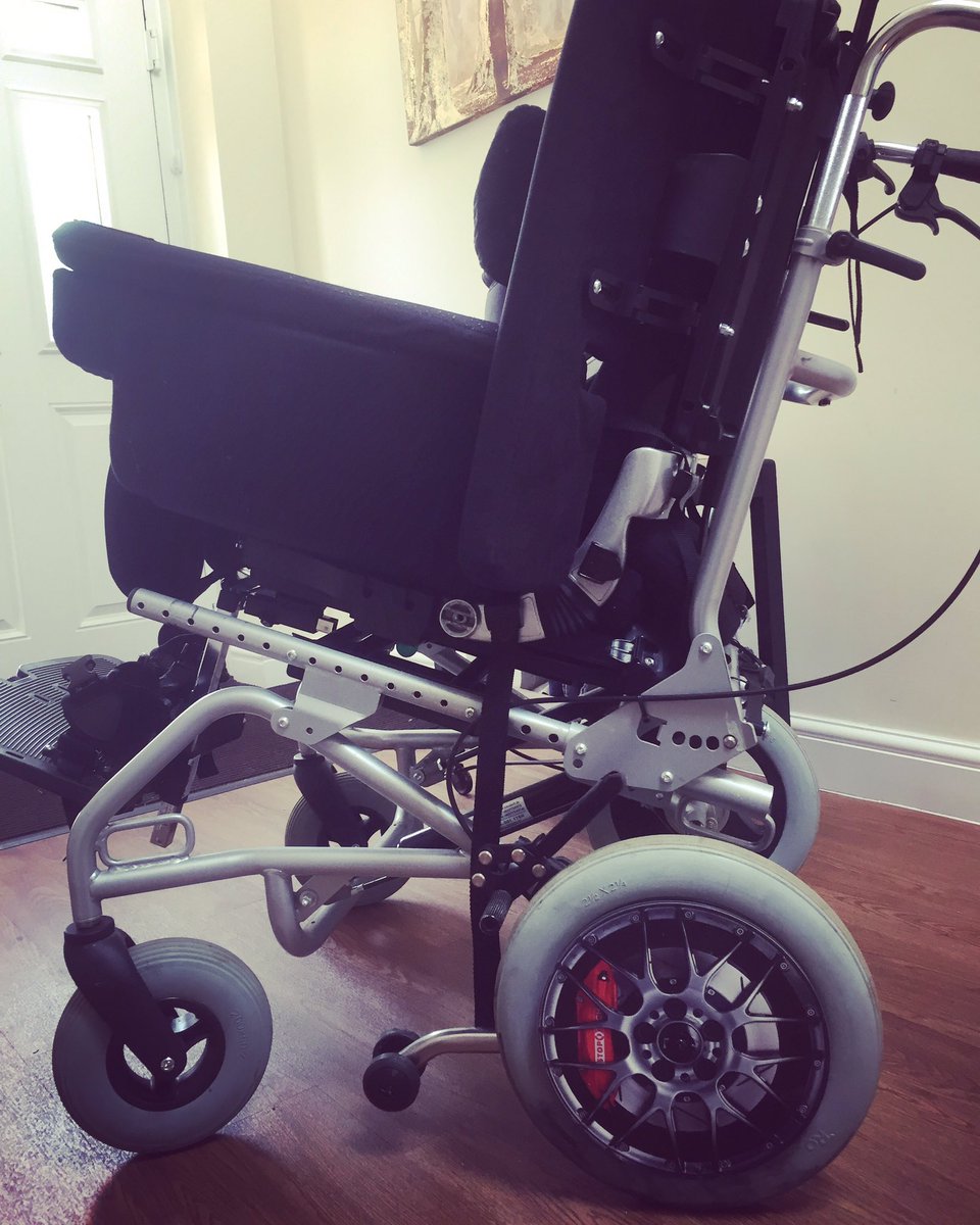 bucksamandy's tweet photo. Our @StickerFX #skins for our #NHSdiscovery wheelchair base 9inch #hubs #spokecovers #littlewheels #PimpMyRide He even sourced the Perspex https://t.co/ONVoryzz1q