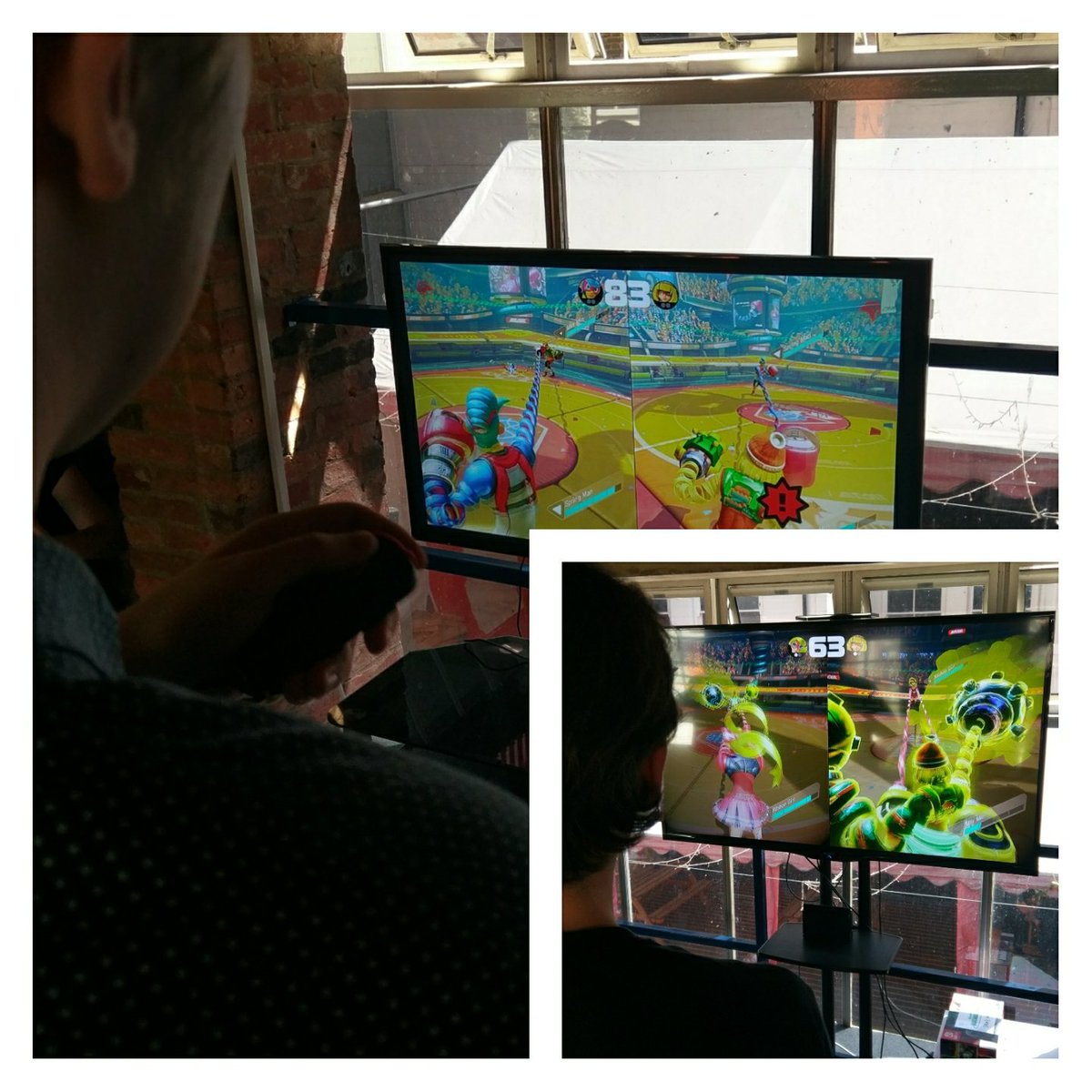 Nintendo_Notts's tweet photo. Warm up time at our #ARMS event. @NintendoUK https://t.co/cs7mKEWMo9