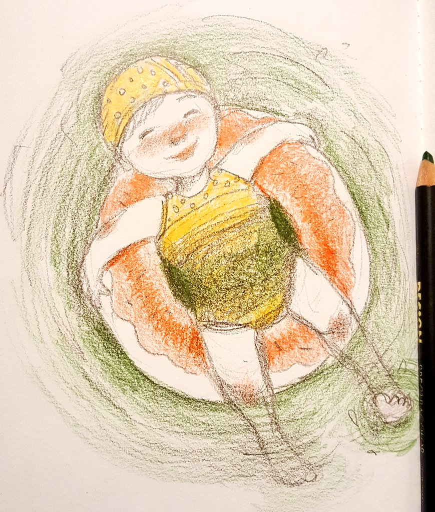 lynnorbontigao's tweet photo. Late to the #colour_collective party this week. Here's #ceylonyellow on a summer day #kidlitart #dailydoodleseries #illustration #lynnorb https://t.co/QnB3EIZDhA