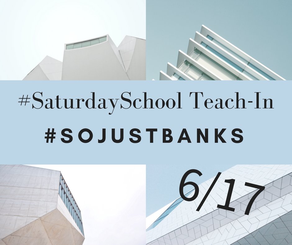 profragsdale's tweet photo. This weekend #SaturdaySchool discusses social justice and banking at #SoJustBanks https://t.co/wvPftYU5zI
