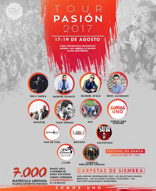 weareonesomos1's tweet photo. #Pasion2017 con @FelixParra_  @themaestro98  @Blanco_Gabriel @H29oficial @jahazielband https://t.co/LTTW2O0px7