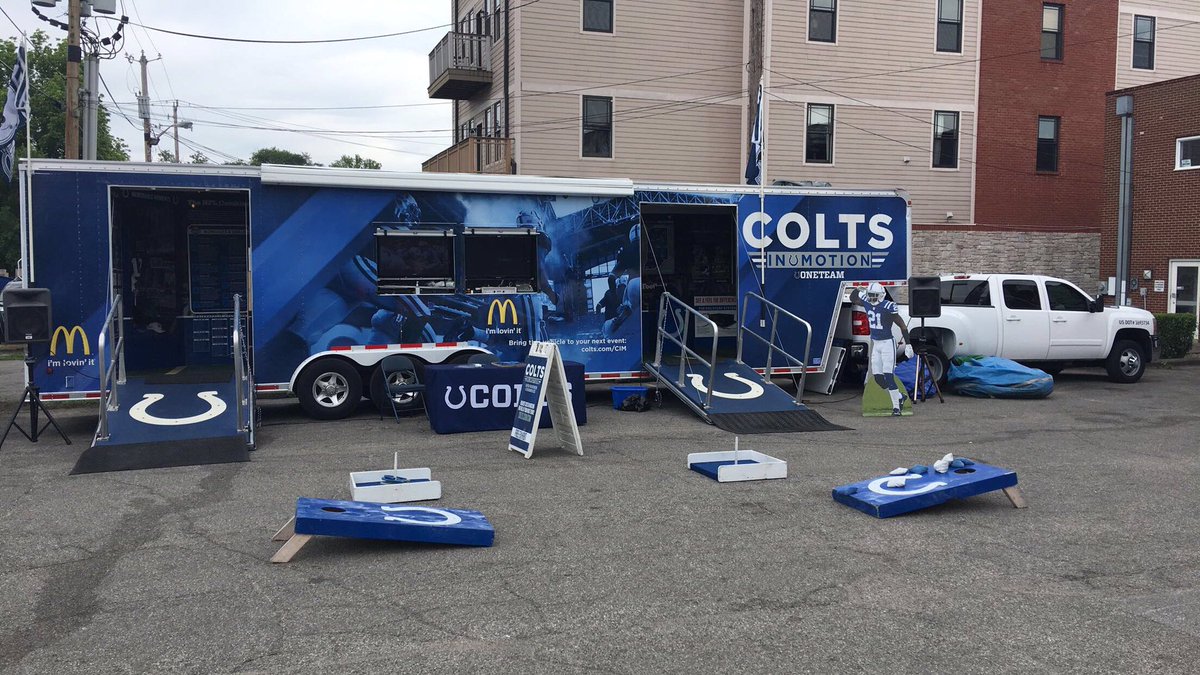 ColtsLife's tweet photo. @Colts In Motion is all set and ready for the next few hours at "Taste Of Broadripple" Come on out and see us! #coltsinmotion https://t.co/0qey8lvaxt