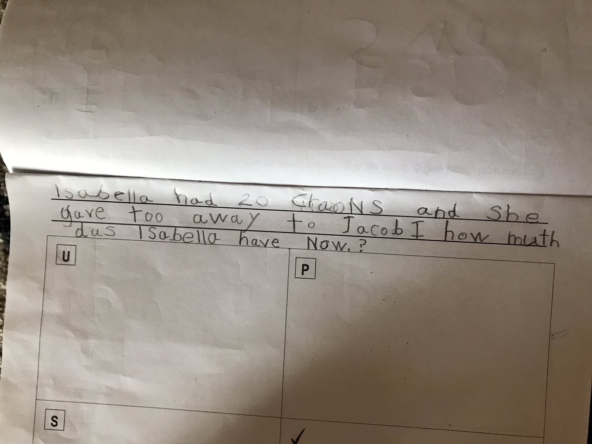 inroom110's tweet photo. Parents are going to be learning how to solve word problems this weekend. Their #msoctx child is has written two problems for them to solve. https://t.co/lAzrdU5RSu