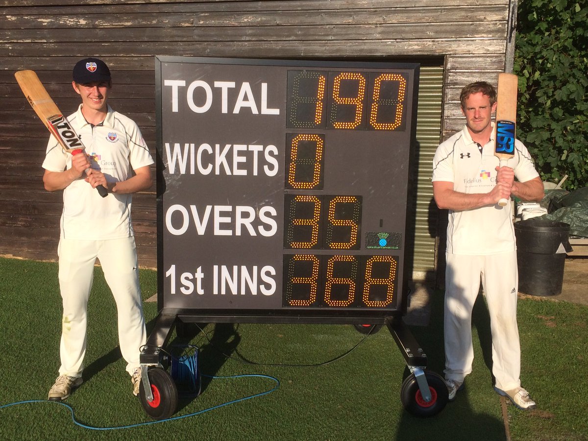 Partnership of 179 between @Will_Arney and <a href="/roe2376/">Teddy</a> today as 3s made 368. Arney 162*, Roe 65*