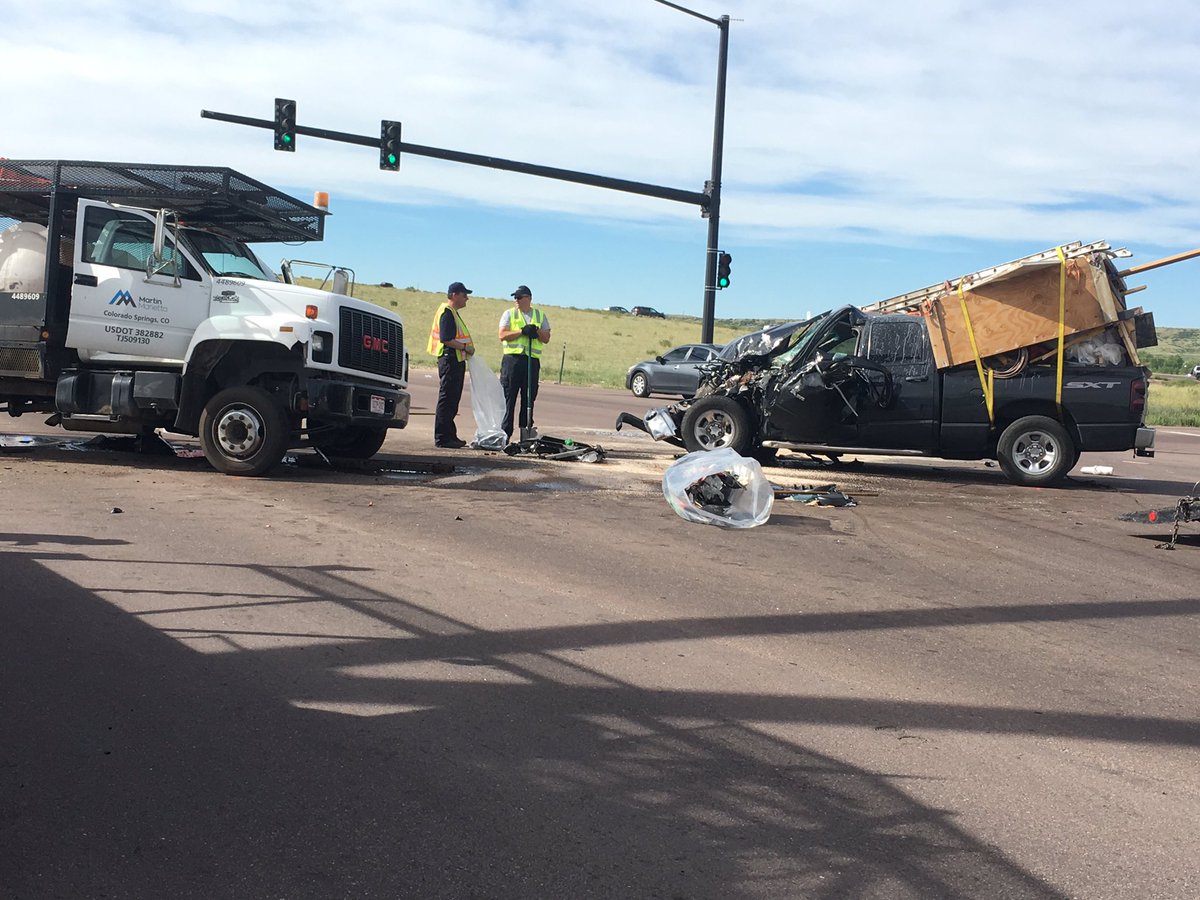 KSpencerKRDO's tweet photo. One driver was sent to the hospital with life-threatening injuries after an early morning accident on US 85/87 and Academy @KRDONC13 https://t.co/msHdumOLtB