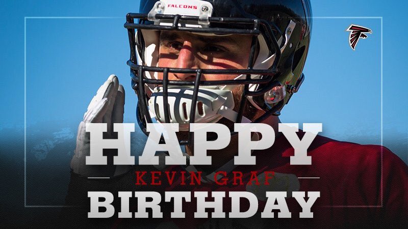 AtlantaFalcons's tweet photo. RT to wish OL @KevinGraf77 a Happy Birthday!

He and his wife are also expecting a baby girl. Congratulations! https://t.co/0BYUPEKCW1