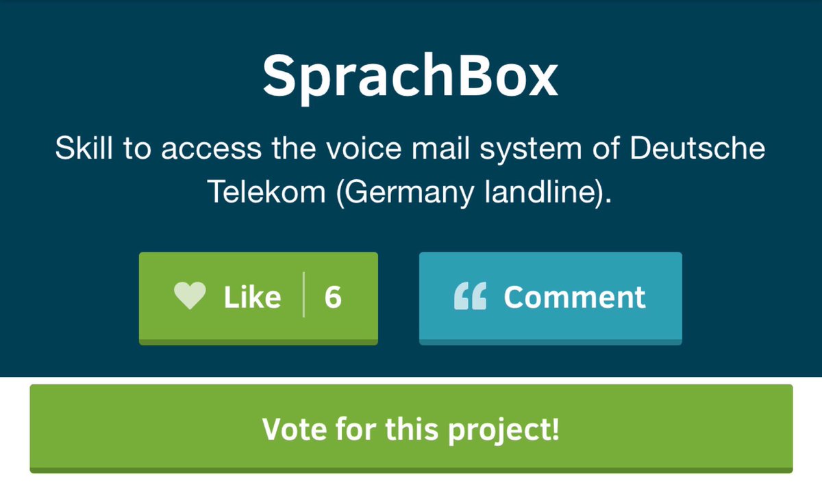 SprachBox_App's tweet photo. Public Voting of @amazon #alexa #skill #challenge is now open on @devpost - please support my #Sprachbox #Skill  https://t.co/DMIEioWSIO https://t.co/JTb81oY1sg