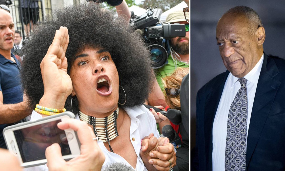 tariqnasheed's tweet image. In an attempt to act like this Bill Cosby trial wasn't racial,they had one of the accusers who could pass for white, wear a huge Afro