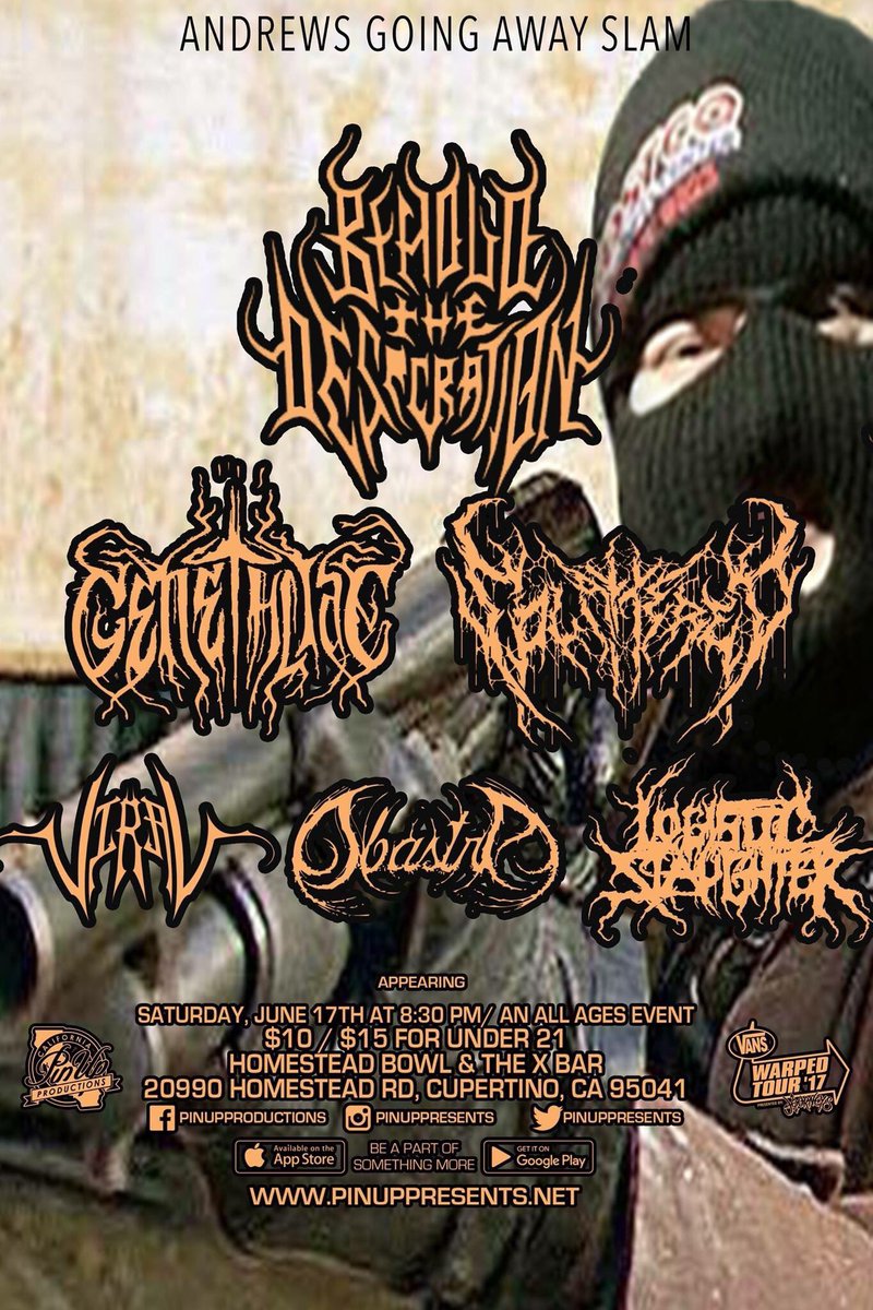 PinUpPresents's tweet photo. #ANDREWSGOINGAWAYSLAM #MIDNIGHTMANAGEMENT W/ #BTD @logisticslaughter #viral #splattered and more
@ #TheXbar Saturday 6/17 https://t.co/jhMf8ATz2c