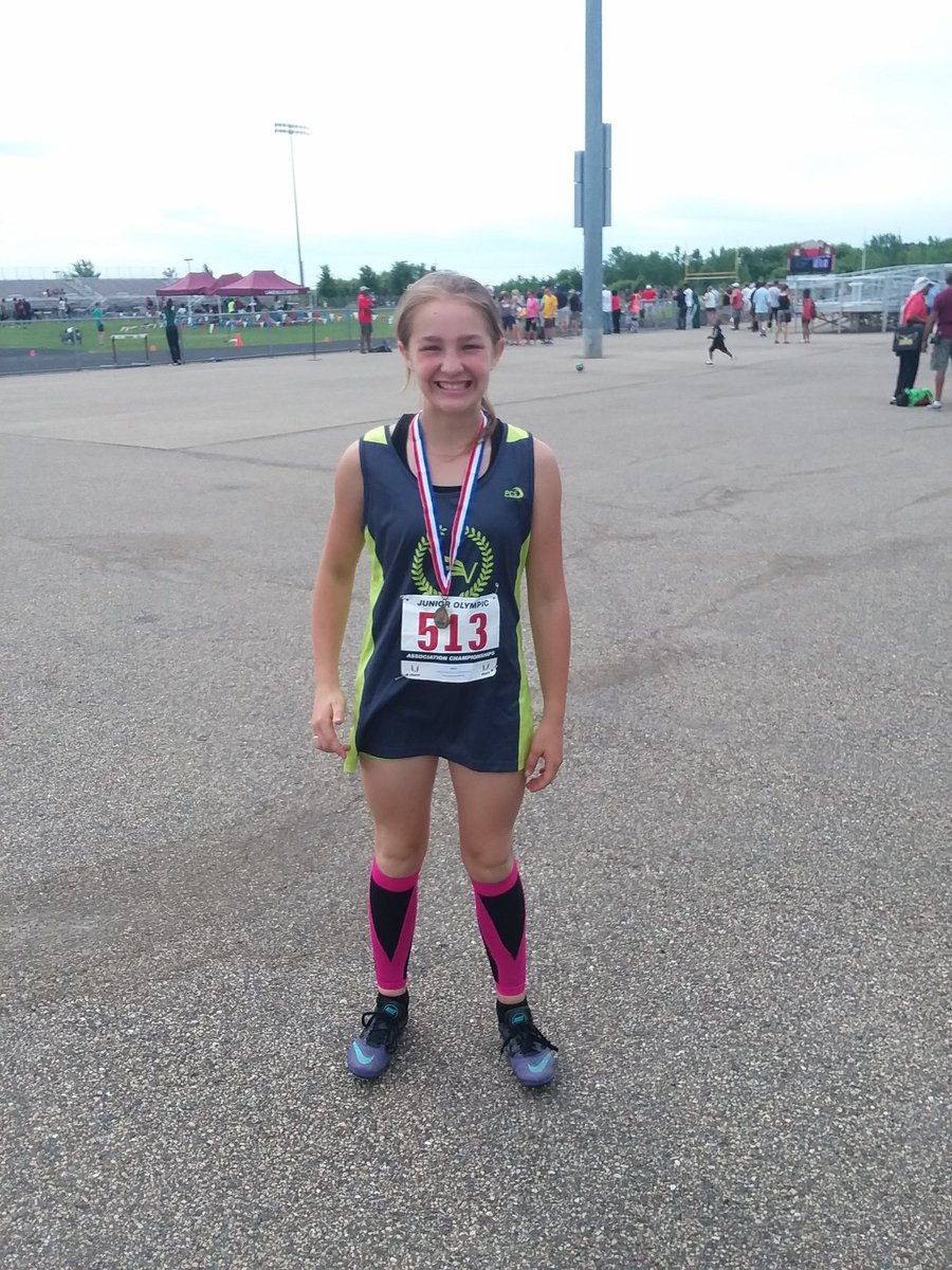 VictoryTFC's tweet image. Say hello to your 11-12 girls long jump State Champ A. Comfort at the @USATFMN Junior Olympics