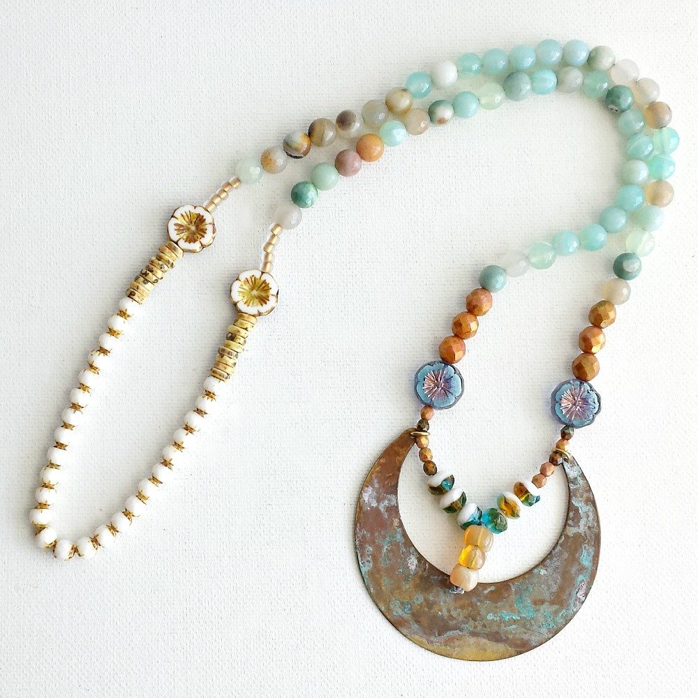 roseanddella's tweet image. Rustic Boho Chic Bead Necklace with Blue Brown Amber Beads Rustic Br… tuppu.net/fb46f29b #etsyfinds #RusticBoho