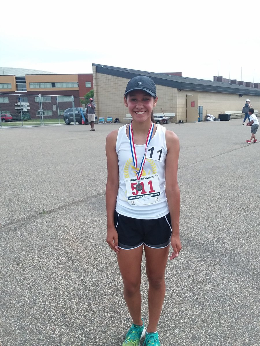 VictoryTFC's tweet image. Say hi to Isabel.  2nd place in the 3000 meter run to a World record holder. We won't hold that against her :).  #usatfmnjo