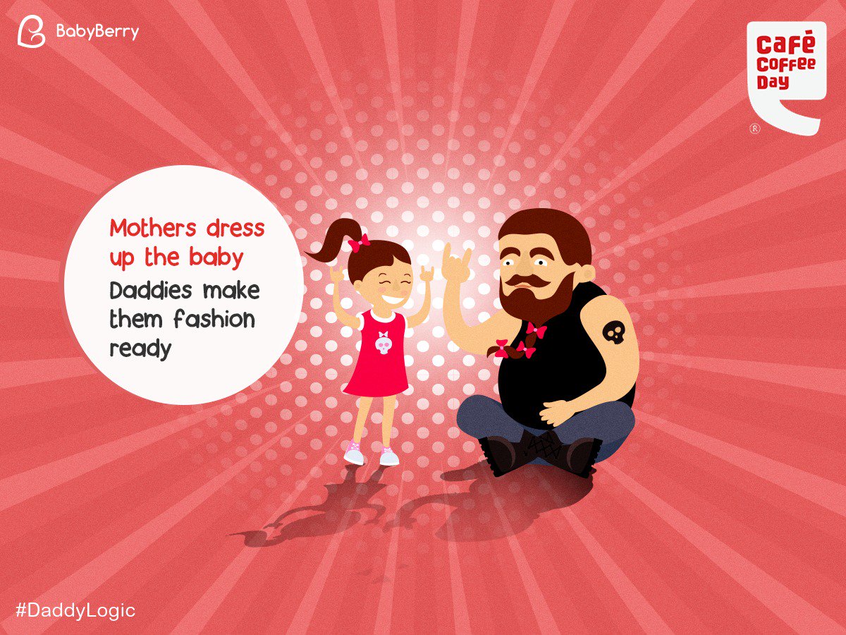 BabyBerryApp's tweet photo. Daddies have their share of fun with the #babies as well! Share your #DaddyLogic story and win fun goodies! @CafeCoffeeDay #HappyFathersDay https://t.co/VbQF6CFxWb