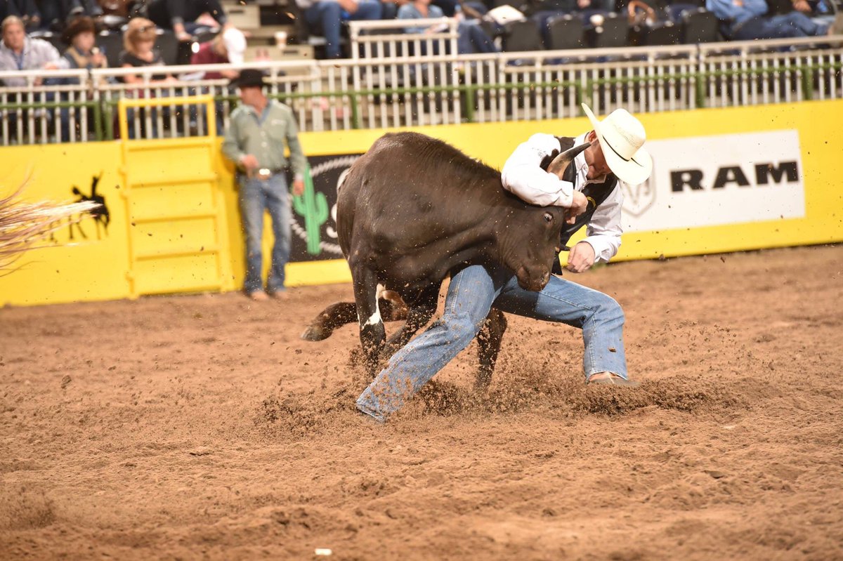 My son, Denver, is short round bound at the College National Finals Rodeo in Casper tonight. Sure fun seeing old friends &amp; their kids here.