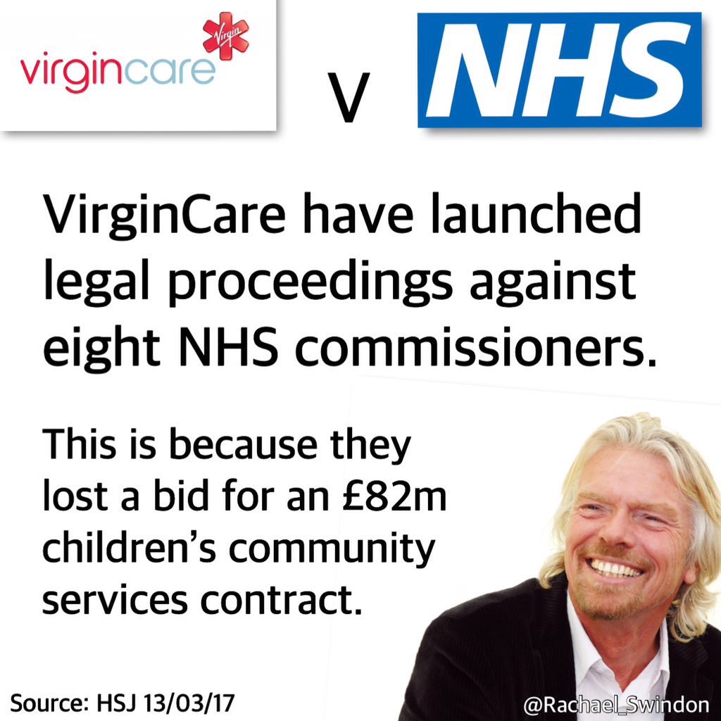 Virgin Care are suing the NHS because they lost a bid for Children's services - RT if you think everyone should be aware
