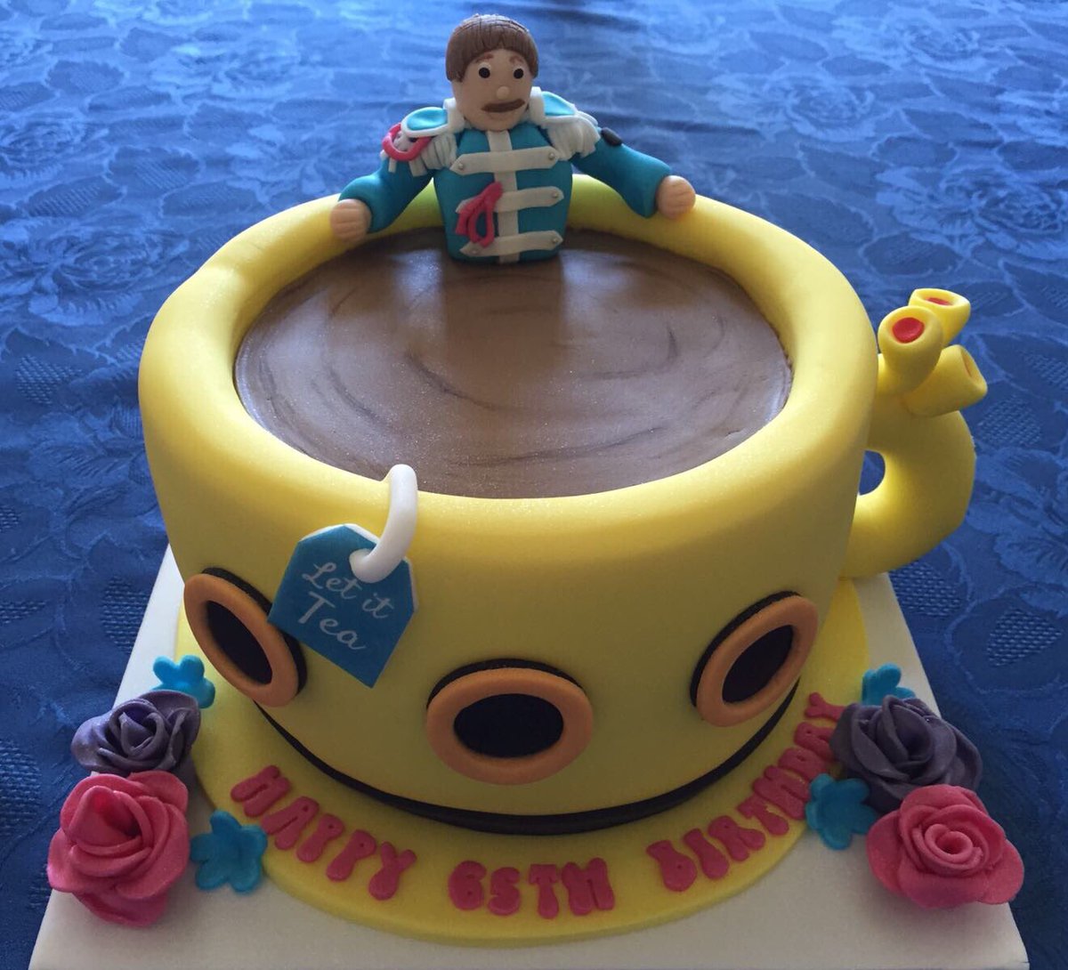 MichaelAngrave's tweet photo. It's mum's 65th today! It's always been a close call between @PaulMcCartney and a cuppa! This is a good compromise! #LetItTea #beatles https://t.co/oY71f7lvAL