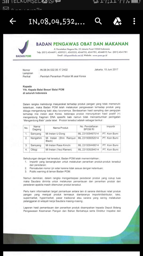 Stevinana's tweet photo. @BPOM_RI Email di kop suratnya rada mencurigakan, bukan email official bpom yah? #klarifikasibpom #halobpom https://t.co/EtjC1Os8AM
