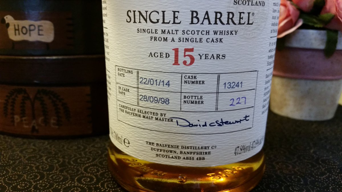 speers56's tweet photo. Going old school 
Sweet spot for @BalvenieUS have I. The cask date is the same as the start date of my 2nd career with my employer https://t.co/F25iXBSRu7