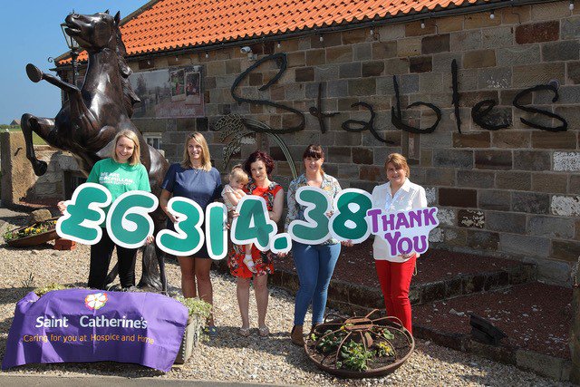 saintcathsuk's tweet photo. HUGE thank you to the team at The Stables at CrossButts for their amazing donation of £6314 to split between Saint Catherine's and Macmillan https://t.co/5vHiNpDOp2