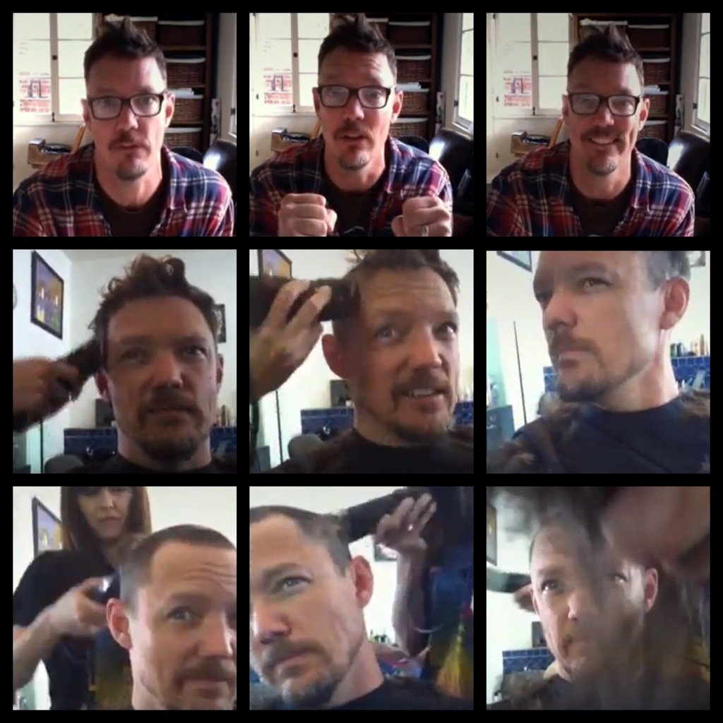 mattlillardfans's tweet photo. Get you a man who can rock a fauxhawk AND a shaved head! @MatthewLillard before @FatKidMovie started filming #setsaturday https://t.co/vtj4V7ncaJ