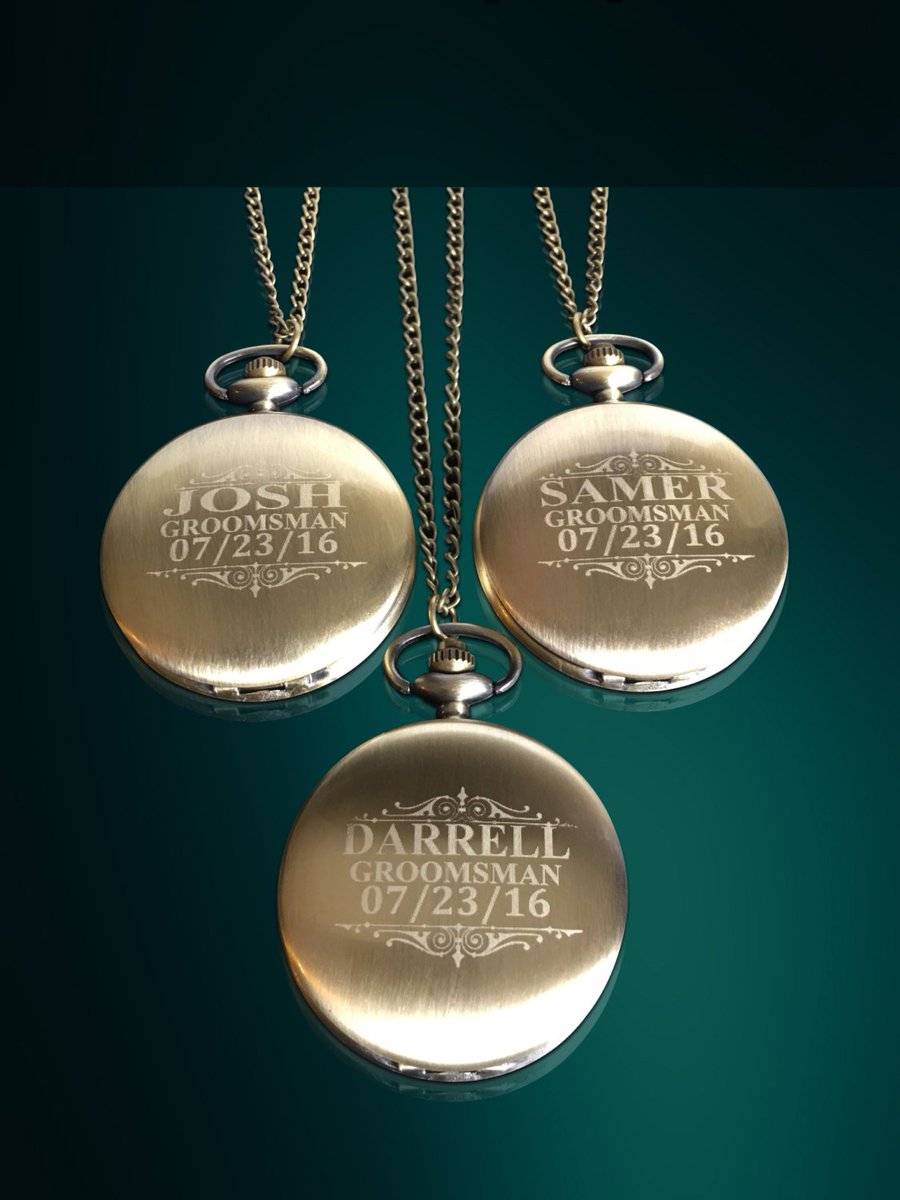 WeddingWidget's tweet image. Groomsmen gift - Personalized Silver Pocket watch - Groom and Bri… etsy.me/2smzPqX #Etsy #CustomEngravedGift