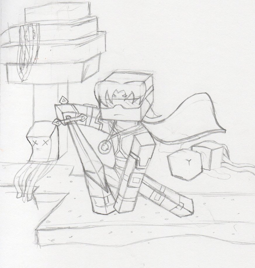 DiamondToons's tweet image. Here's a little sketch I decided to animate of sky does minecraft