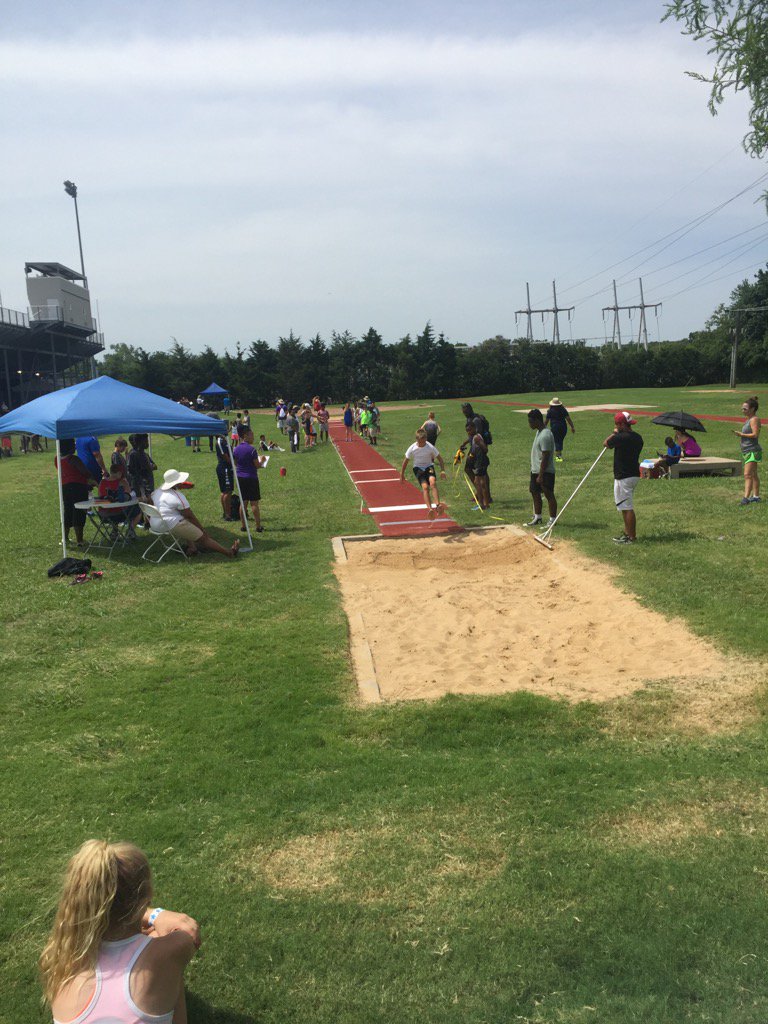 LynneNoe's tweet photo. Jason's first try at long jump. #notafraidtotry https://t.co/SsKWC16Yq0