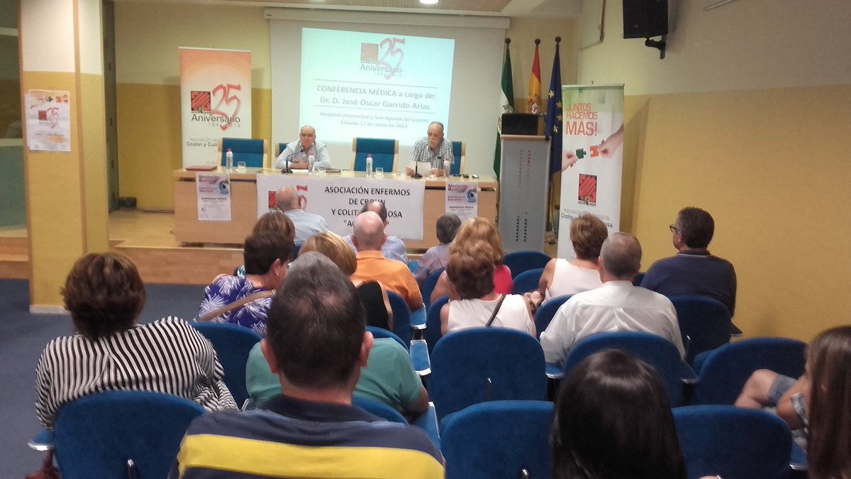 Conferencia sobre manifestaciones ofmatologicas en la enfermedad inflamatoria intestinal en #linares con ACCU Jaén