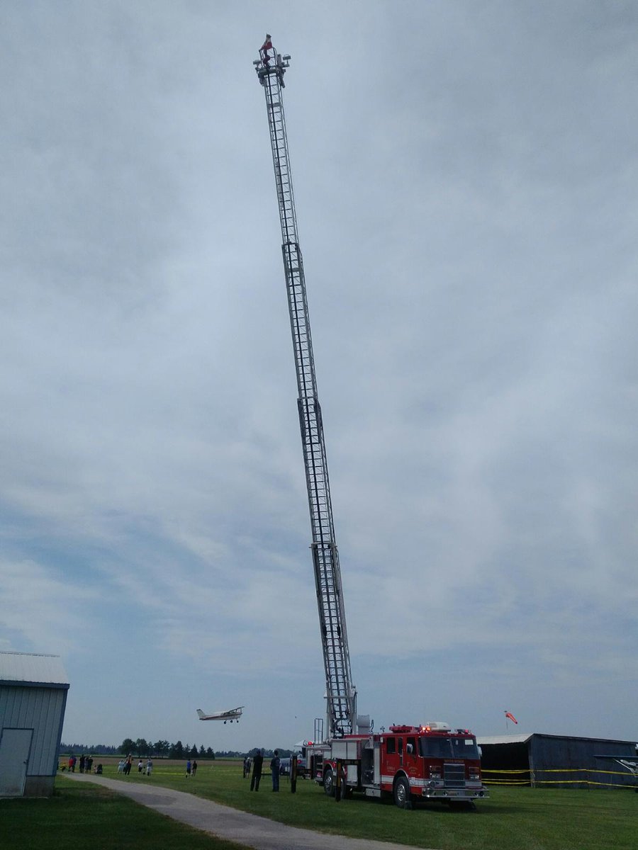 SouthHuronFd's tweet photo. SHFD Ladder 15 visits Sexsmith Airport for familiarization. @905myFM @SouthHuron @ExeterTA @Exeter_ON https://t.co/s5T0r5mAUb