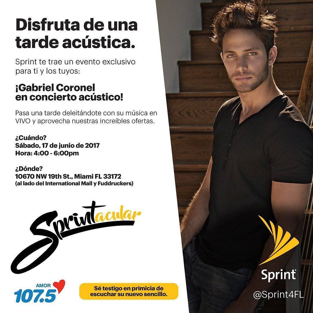 gabrielcoronel's tweet photo. Hoy tendrán la oportunidad de conocer mi nueva música, gracias a los amigos de @Sprint4FL Nos vemos en 2 horas!!! https://t.co/h3HbMuY2no