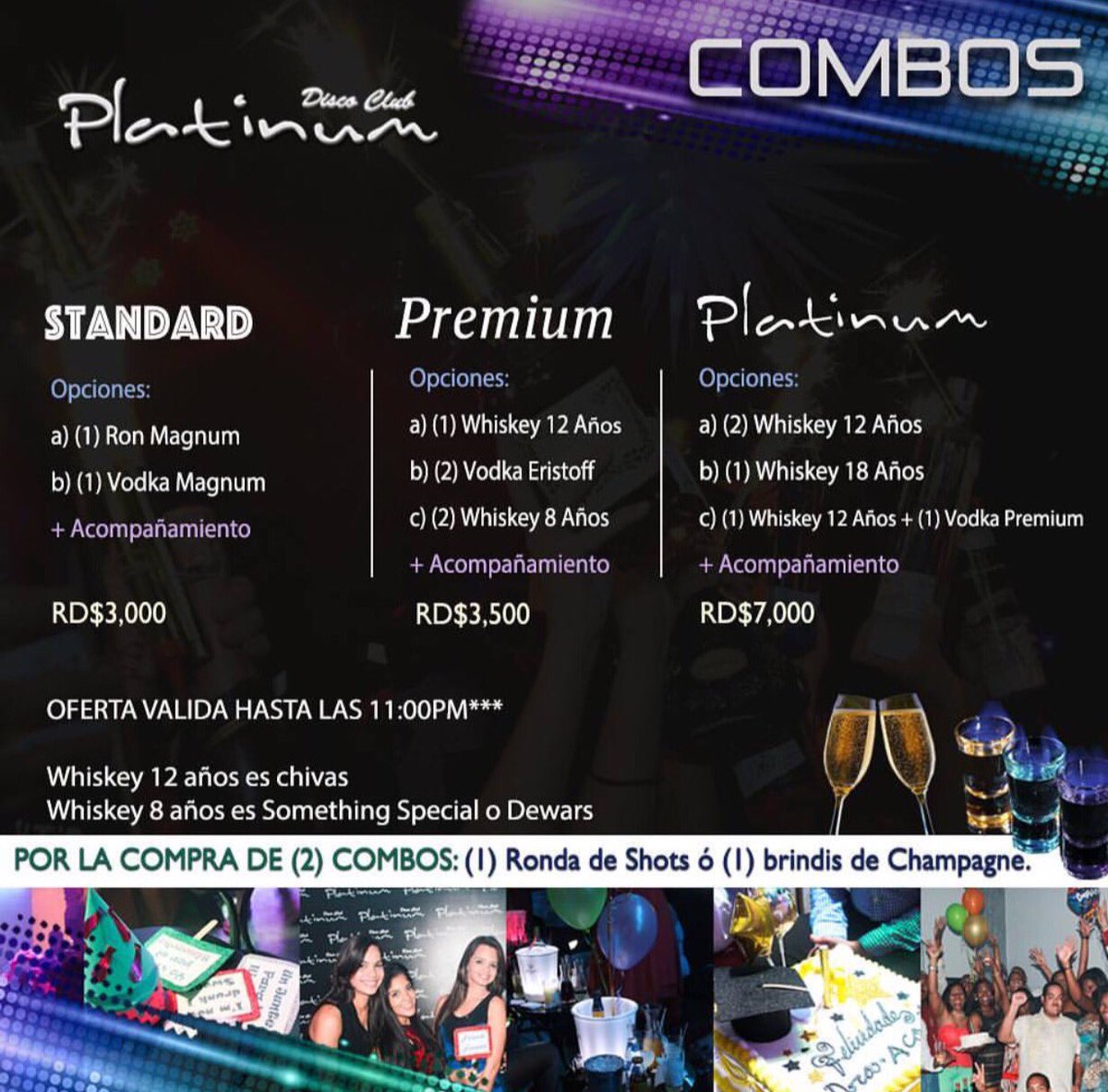 ¡ATENCIÓN!‼️ Aquí nuestros COMBOS actualizados. Reserva esta noche (sin costo) escribiendo al whatsapp 809-341-7105✅ ¡Nos vemos esta noche!