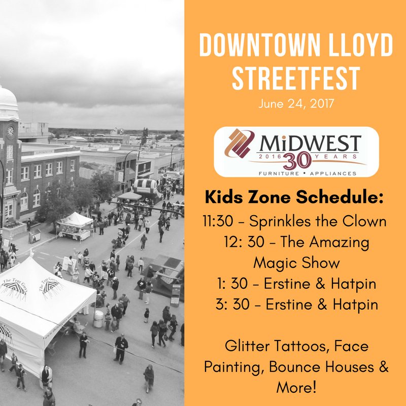 There is TONS of things for kids to do at Streetfest! Stop by and visit the Midwest Furniture &amp; Appliances Kids Zone!