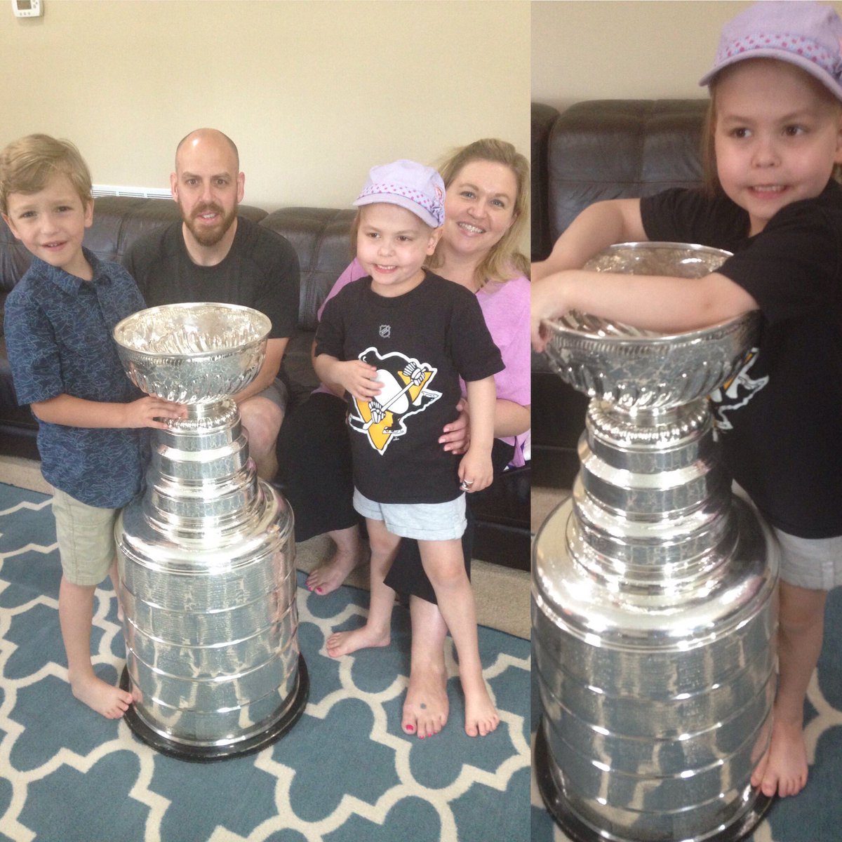 colin_dunlap's tweet photo. Beyond words the happiness Pens equipment man Danny Kroll brought to our family today -- particularly daughter Darran who has leukemia. https://t.co/L7LFtkWOhg