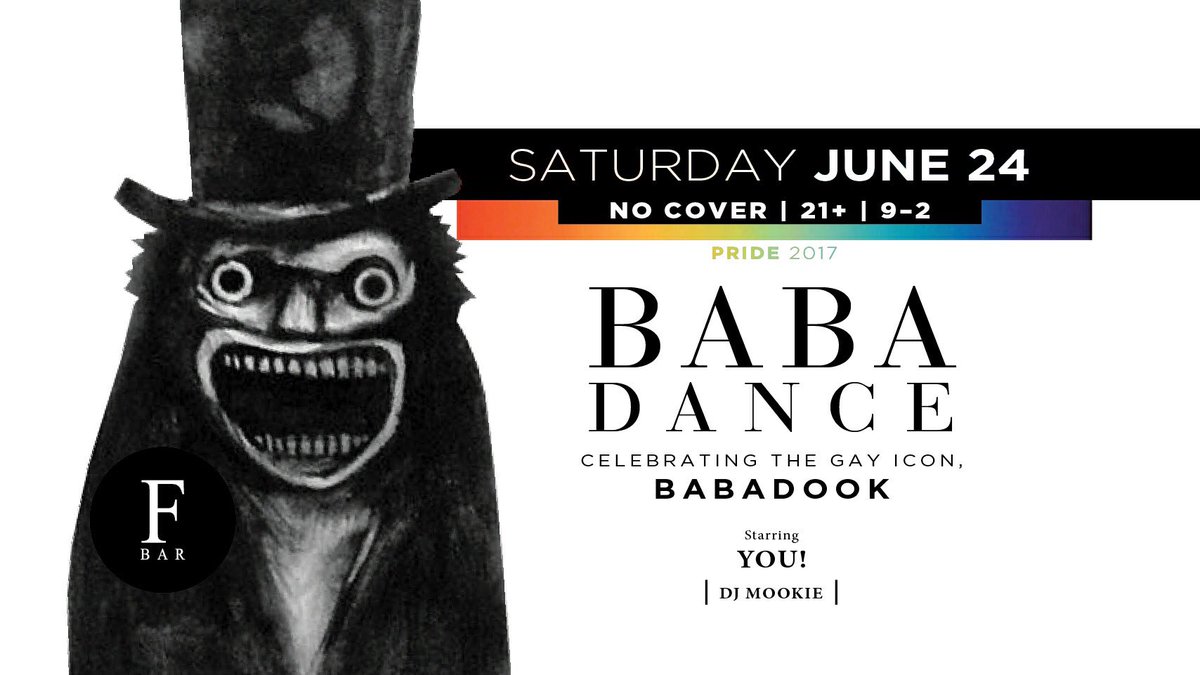 FBarHouston's tweet photo. Save The Date. SATURDAY//06.24. Celebrating PRIDE 2017 and the gay icon, Babadook. 21+ FREE #pridehouston #fbarhouston https://t.co/LeA1VUfxjP