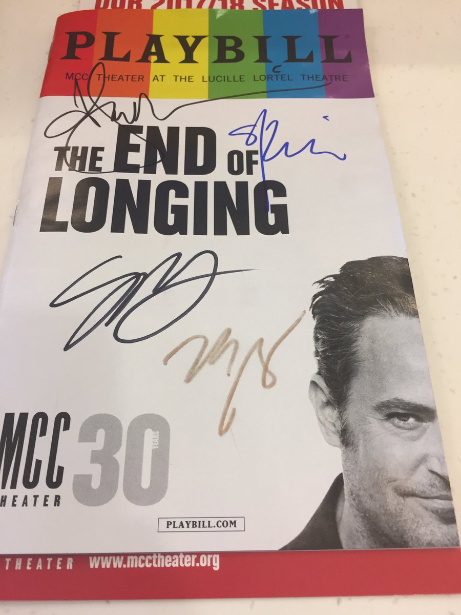 GerberMary's tweet photo. Fascinating play!! Fell in love with it! #theendoflonging stunning @jenmorrisonlive and incredible @MatthewPerry https://t.co/6BUOlUeeiN