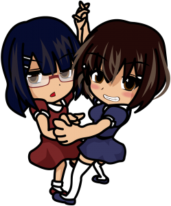 とっつぁん V Twitter 楽しそうにダンスする姉と迷惑そうな妹のイラスト素材 あーたむ みーたむ T Co Qdgvjep4ek