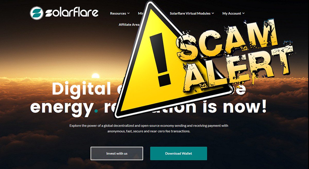 rafflery_io's tweet photo. SCAM Alert!
risk investment
#solarflarecoin $SFC #SFC $crypto #altcoin #bitcoin https://t.co/xy7qsFx15r