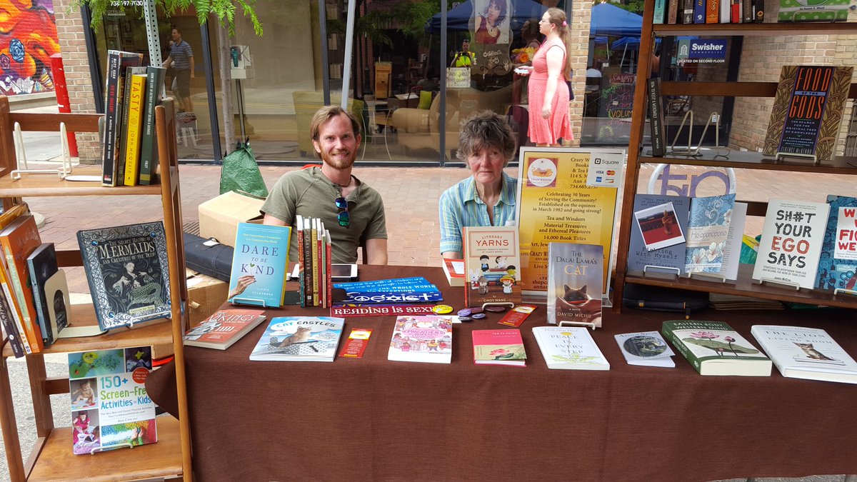 AABookFestival's tweet photo. Crazy Wisdom will kickstart your summer reading. Talk to Aaron and Karen today at the Street Fair. @crazywisdomA2, https://t.co/PZMoU2Aakw https://t.co/9PPICYZbII