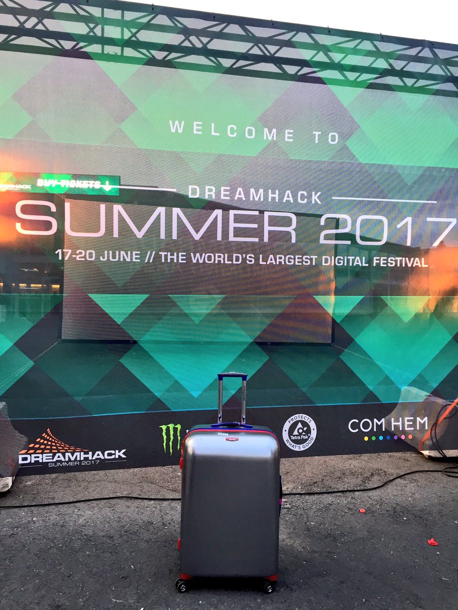 There are 3 shirts in this suitcase with Nightmare Masks attached - come get a shirt in your size and we're having an opening party! #DHS17