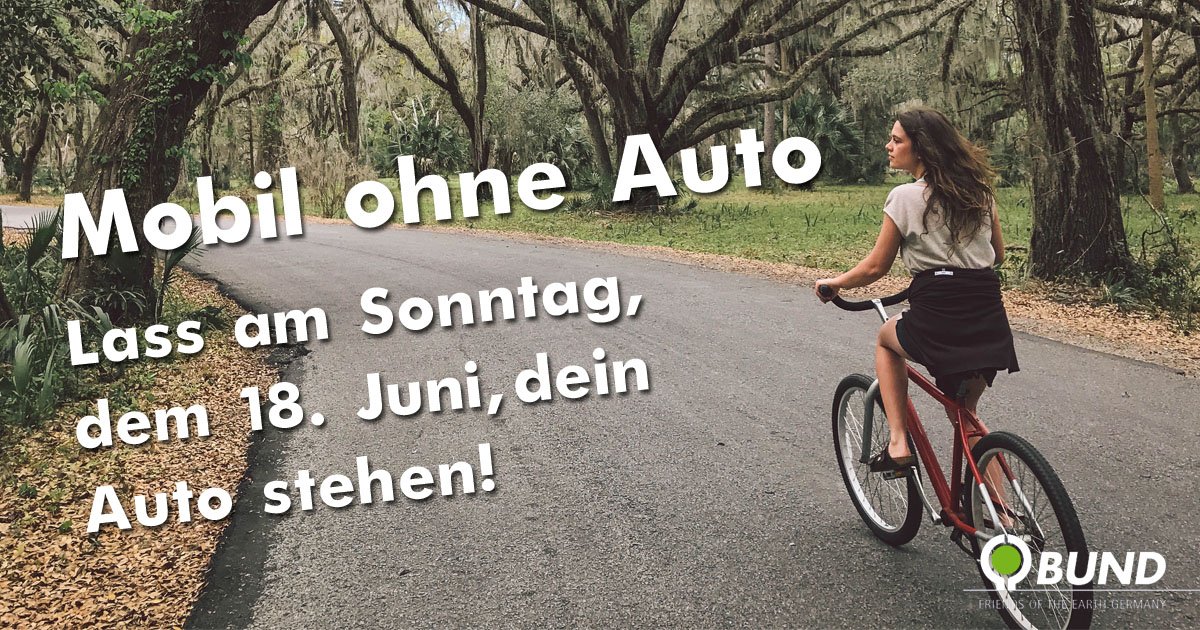 bund_net's tweet photo. Am So das Auto stehen lassen, auf Fahrrad, Bus o. Bahn umsteigen &amp; für eine umweltverträgliche Verkehrswende demonstrieren! #MobilohneAuto https://t.co/GjTpjqpnhy
